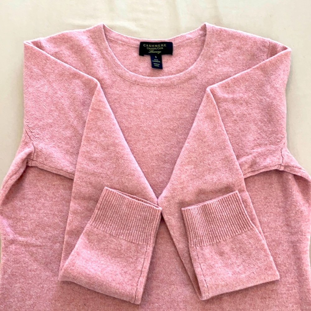 Charter Club Cashmere Sweater, Dusky Rose, Sz S